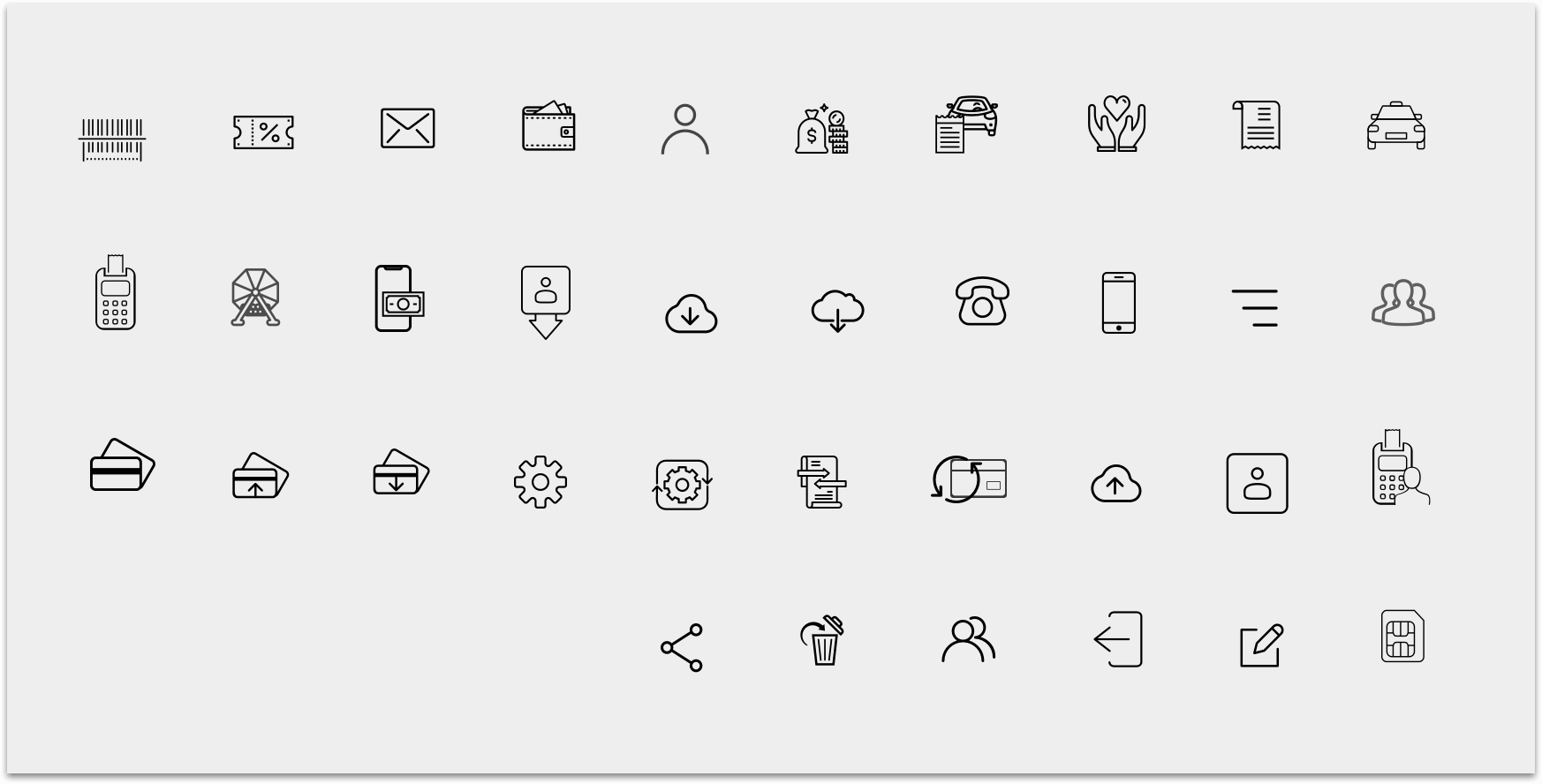 Custom icon set for the app